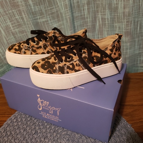 Ladies Jellypop Platform Leopard Print Sneakers 6.5 - Picture 1 of 10